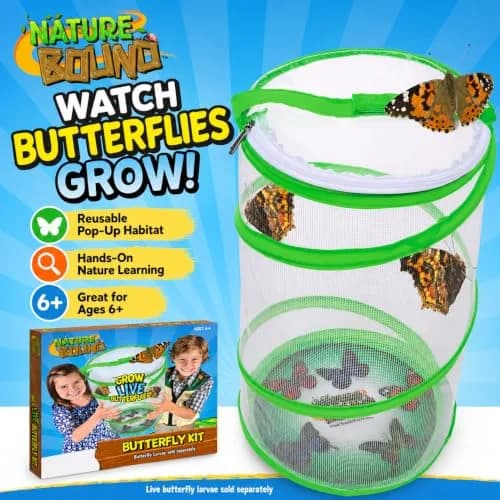 Nature Bound Butterfly Growing Kit 13 inch Tall Pop-Up Enclosure | STEM Learning Guide thumbnail 3