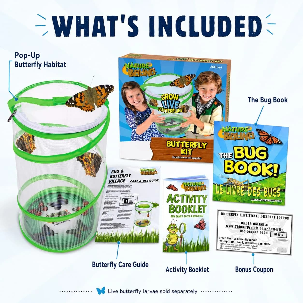 Nature Bound Butterfly Growing Kit 13 inch Tall Pop-Up Enclosure | STEM Learning Guide - view 4