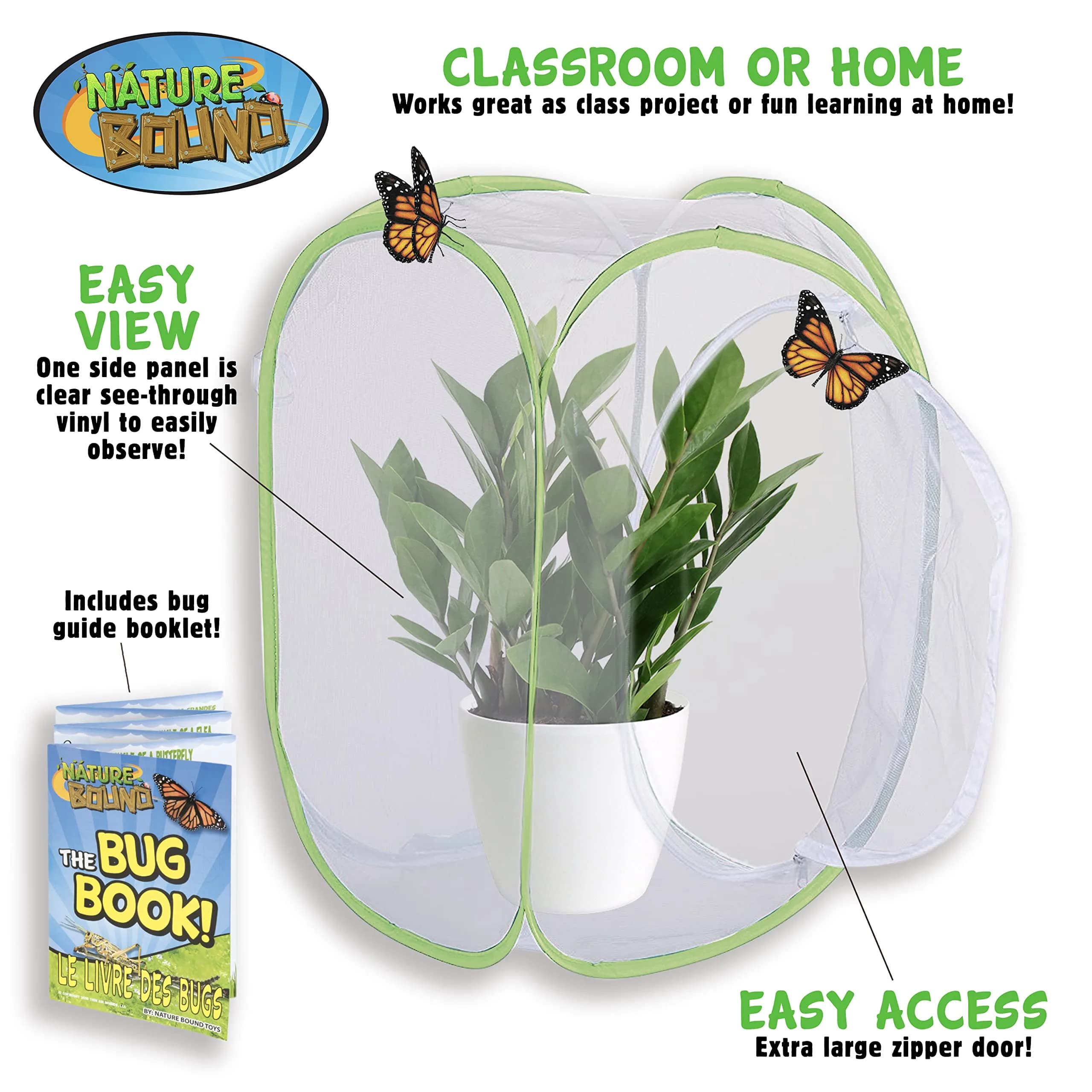 Nature Bound Butterfly Growing Kit 24 inch Pop-Up Enclosure | STEM Learning Guide Included - view 6