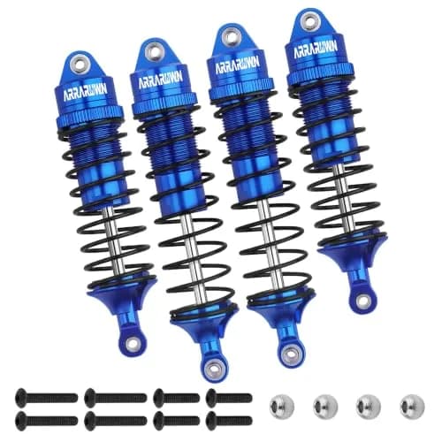 ARRAROWN Blue 4pcs RC Car Shock Absorber Set 100mm/115mm | CNC Machined Metal Upgrade thumbnail 7