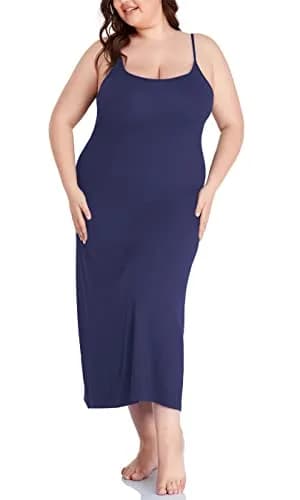 Papicutew Women's Full Slip for Under Dresses Plus Size Long Nightgown Cami Dress | Soft, Comfortable, Layering-Ready (70-120 chars) thumbnail 5