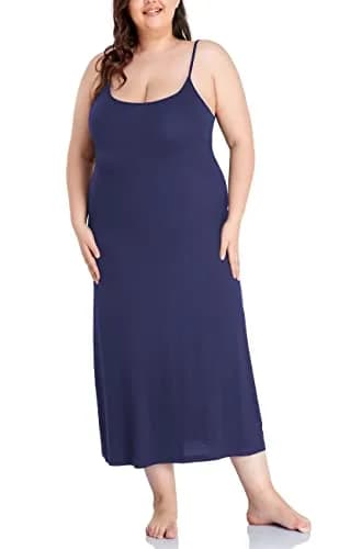 Papicutew Women's Full Slip for Under Dresses Plus Size Long Nightgown Cami Dress | Soft, Comfortable, Layering-Ready (70-120 chars) thumbnail 2