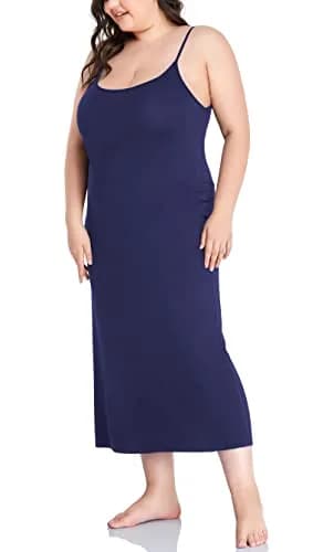 Papicutew Women's Full Slip for Under Dresses Plus Size Long Nightgown Cami Dress | Soft, Comfortable, Layering-Ready (70-120 chars) thumbnail 3