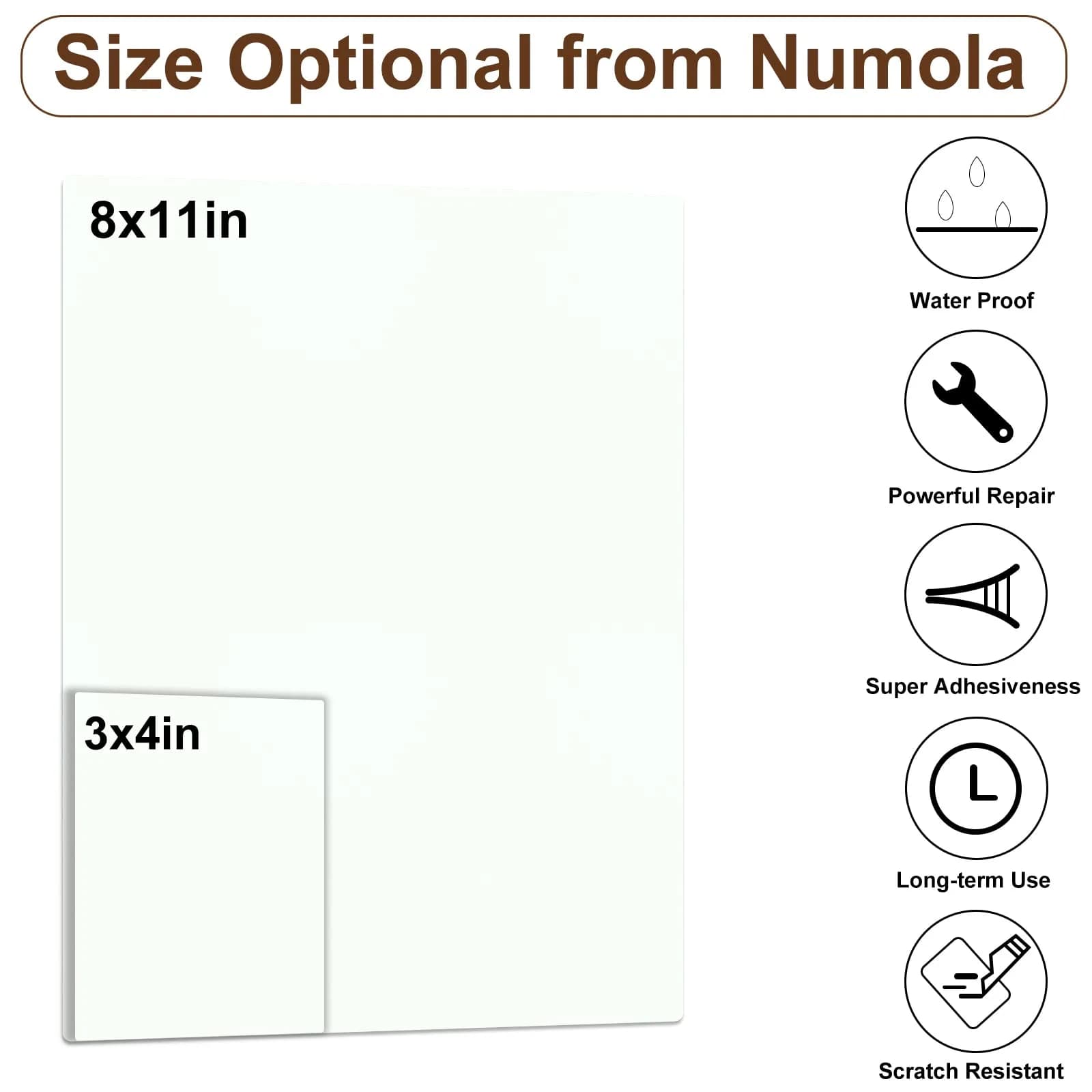 Numola White Leather Repair Patch 8x11 Inch - Waterproof Self-Adhesive Fabric Tape - view 2