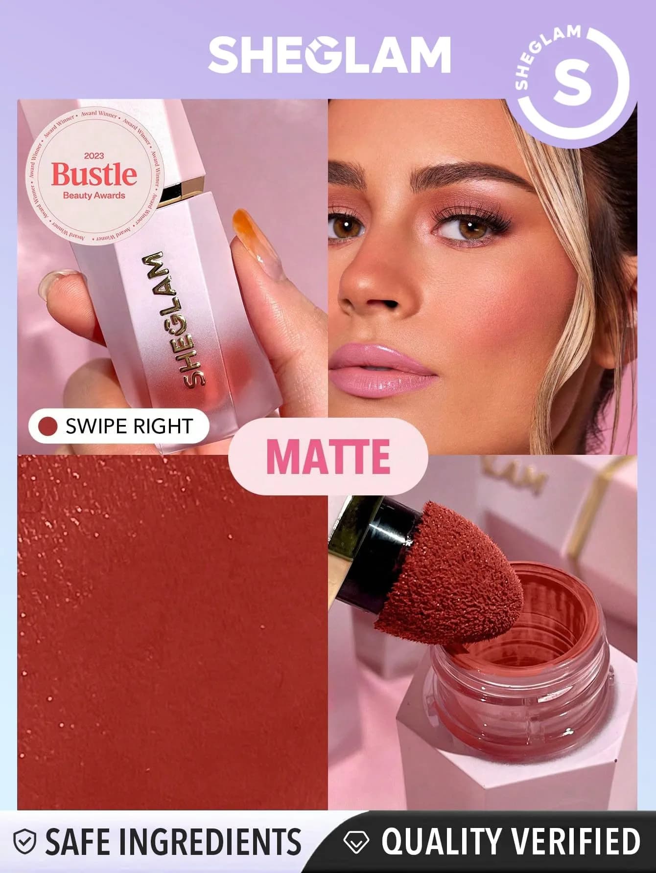 SHEGLAM Color Bloom Liquid Blush Makeup for Cheeks Matte Finish - Swipe Right 5.2ml (0.18 Fl Oz) | Hydrating Gel-Cream Formula - view 3