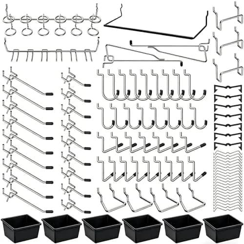 FRIMOONY 165-Piece Pegboard Hooks Assortment with Bins & Locks | 1/8" & 1/4" Compatible thumbnail 1