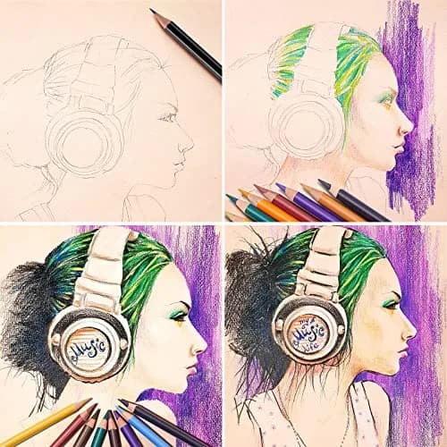 PANDAFLY Professional Colored Charcoal Pencils Drawing Set, 24 Colors | Non-Toxic, Skin Tone Shades thumbnail 5