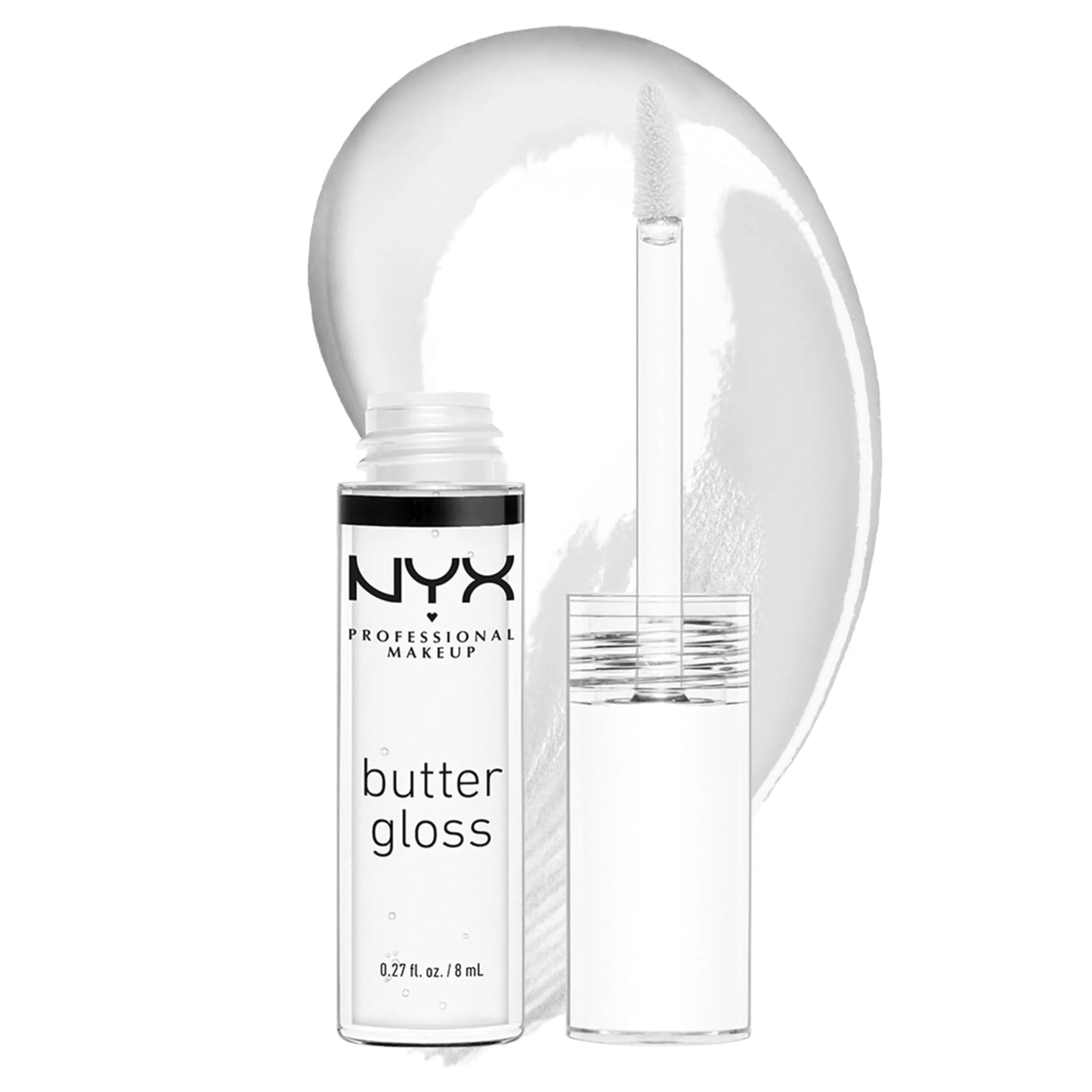 NYX PROFESSIONAL MAKEUP Butter Gloss Bling Lip Gloss in Sugar Glass (Clear, 7.65 ml) | Vegan & Non-Sticky Shine