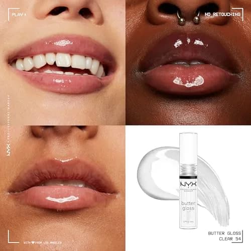 NYX PROFESSIONAL MAKEUP Butter Gloss Bling Lip Gloss in Sugar Glass (Clear, 7.65 ml) | Vegan & Non-Sticky Shine thumbnail 3