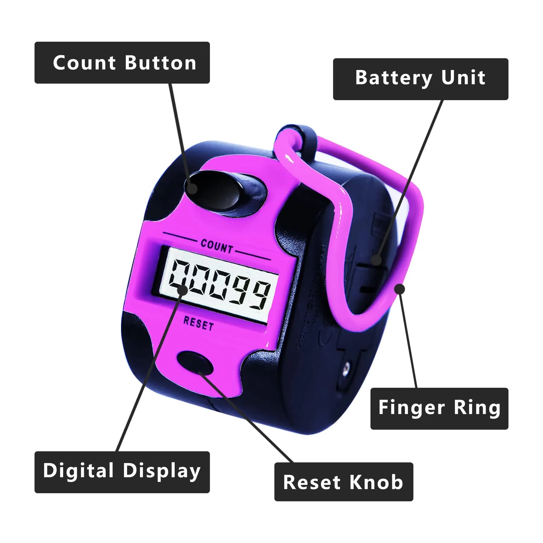 TESEAS Electronic Lap Counter Clicker with LCD Display | 5-Digit Counter - view 4