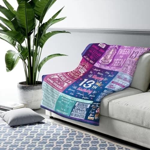 Wisegem 13th Birthday Blanket for Girls 60" x 50" | Soft, Warm & Fade Resistant thumbnail 3