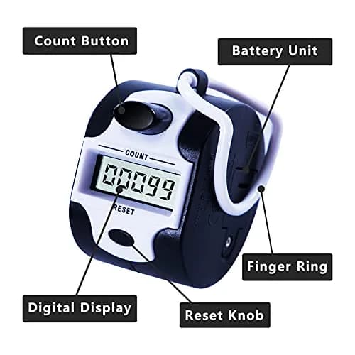 TESEAS 5-Digit Electronic Lap Counter Clicker (6-Pack, Blue) | Manual Tally Counter for Sports & Events thumbnail 4