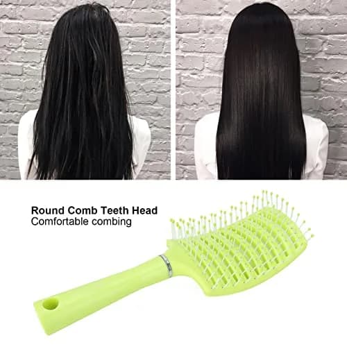Yinhing Vented Paddle Hair Brush - Green | Detangling & Styling for Thick Straight Hair thumbnail 4