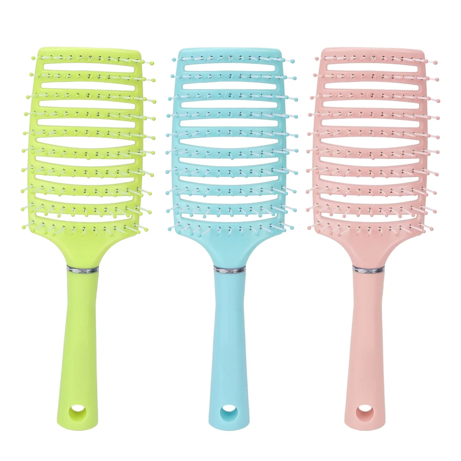 Yinhing Vented Paddle Hair Brush - Green | Detangling & Styling for Thick Straight Hair - view 9