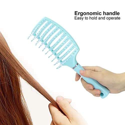 Yinhing Vented Paddle Hair Brush Blue | Detangling & Styling for Thick Straight Hair thumbnail 4