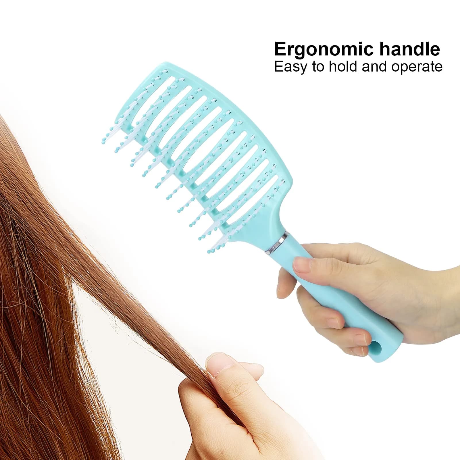 Yinhing Vented Paddle Hair Brush Blue | Detangling & Styling for Thick Straight Hair - view 4