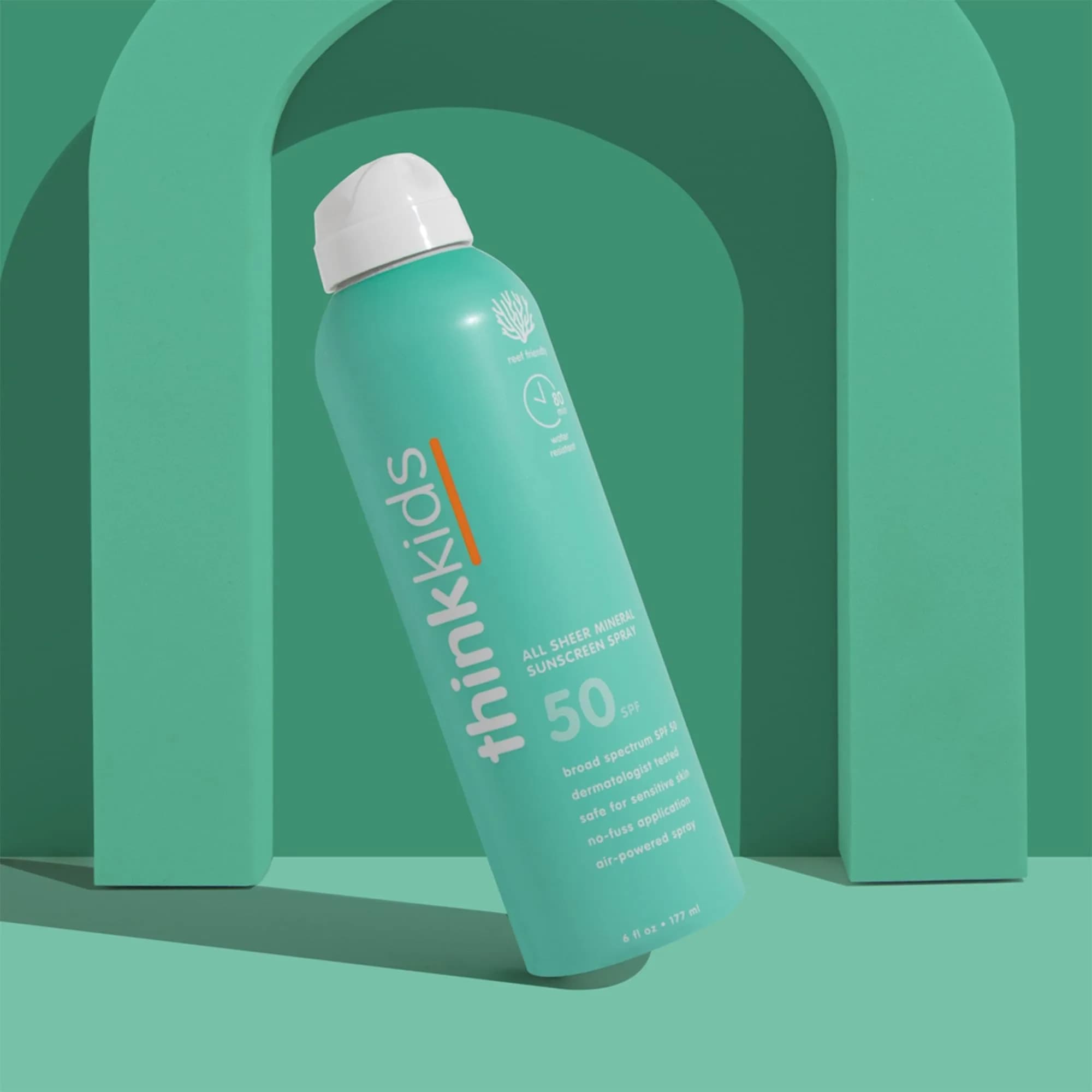 Thinksport Kids Mineral Sunscreen Spray SPF 50+ 6 oz | Natural Zinc Oxide UVA/UVB Protection - view 3