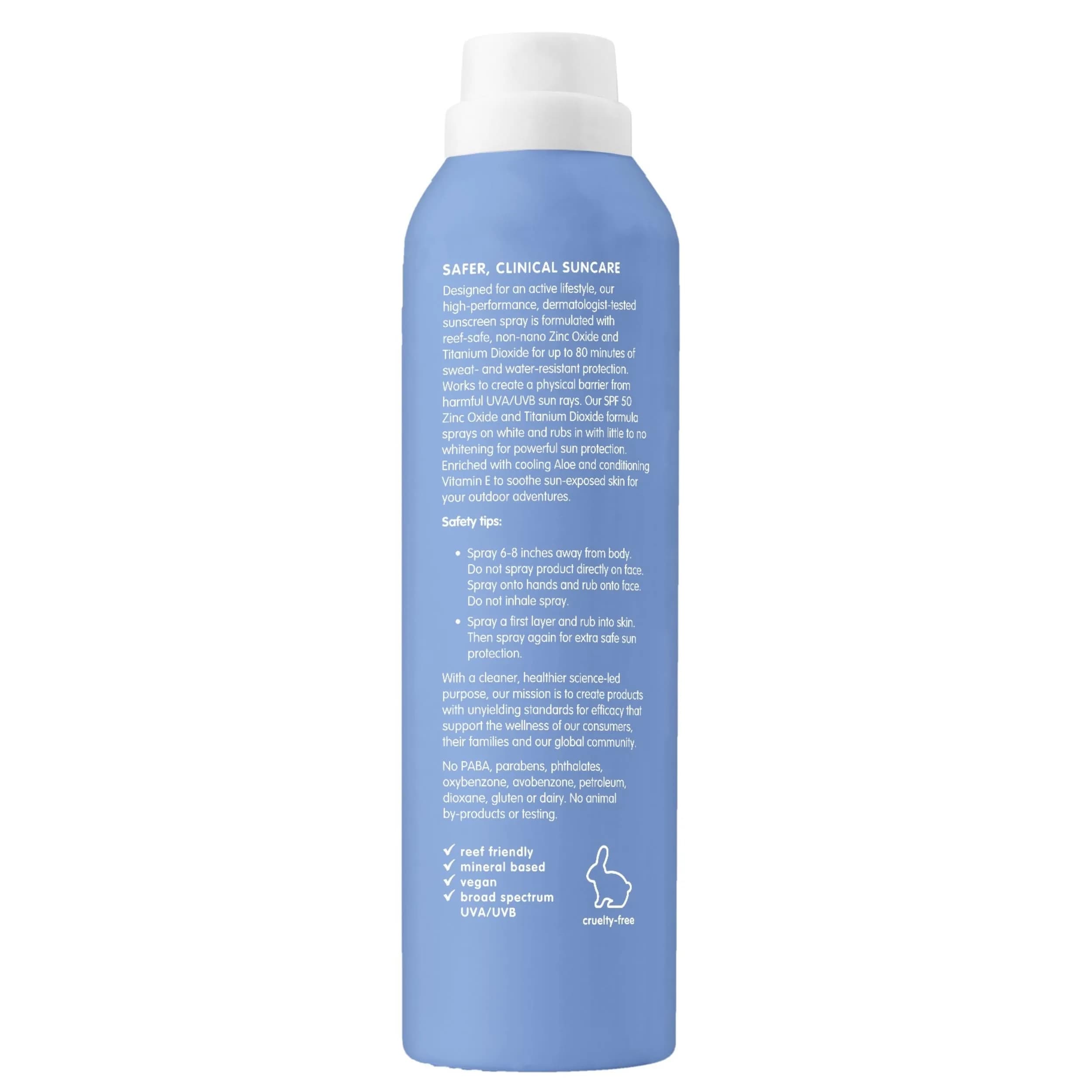 Thinksport SPF 50+ Mineral Sunscreen Spray, All Sheer, 177ml (6 Fl Oz) | Natural, Water Resistant Body Sun Protection - view 5