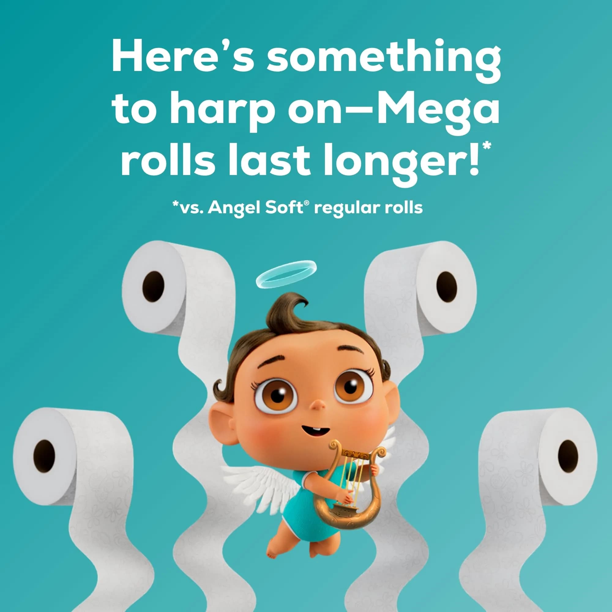 Angel Soft Toilet Paper, 12 Mega Rolls (3840 Sheets Total) | Soft & Strong 2-Ply Tissue - view 4