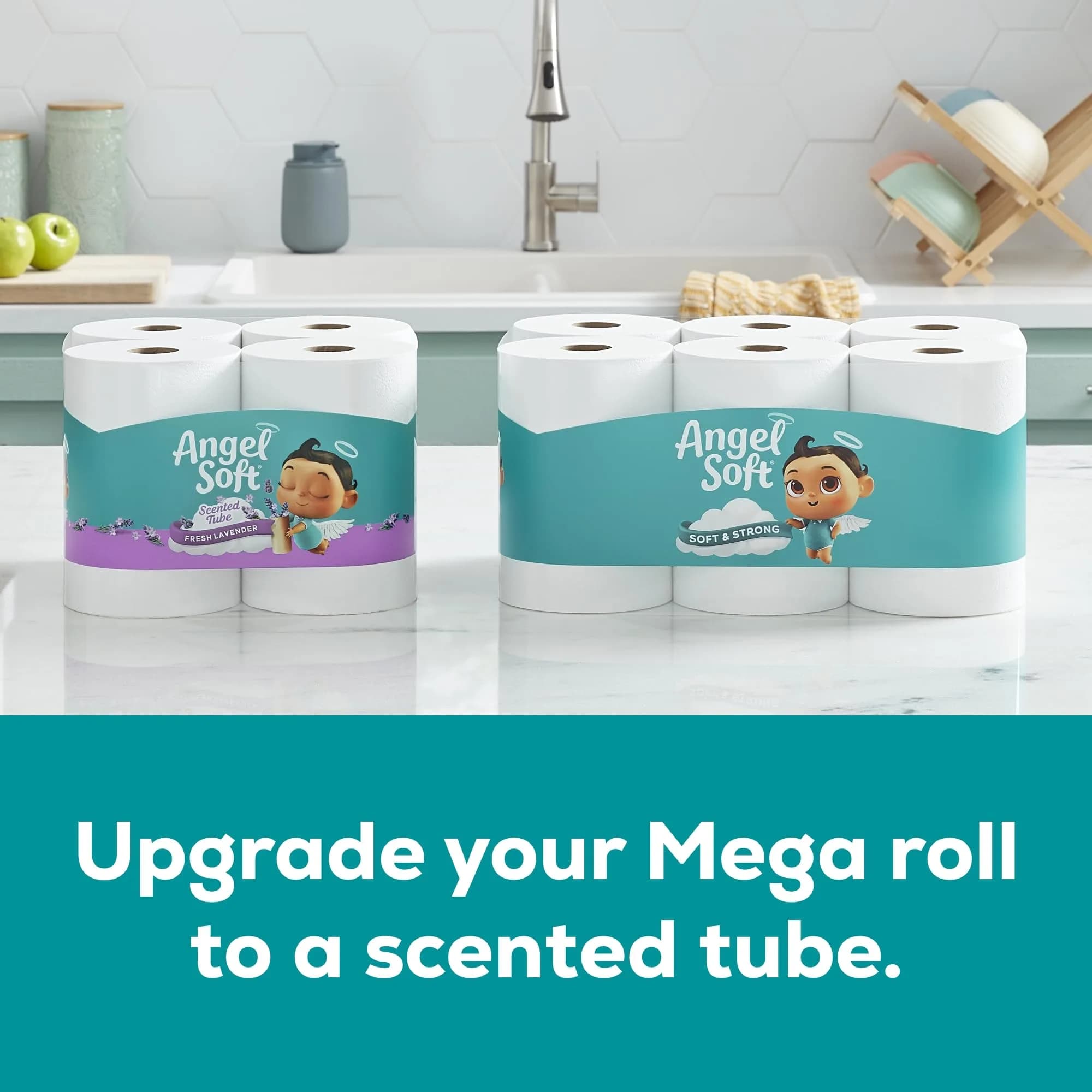 Angel Soft Toilet Paper, 12 Mega Rolls (3840 Sheets Total) | Soft & Strong 2-Ply Tissue - view 6