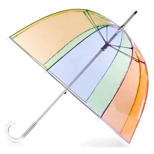 totes Clear Canopy Bubble Umbrella with J Hook Handle and Auto Open, 130 cm (51 inches) Arc | Windproof and Water-Repellent thumbnail 1