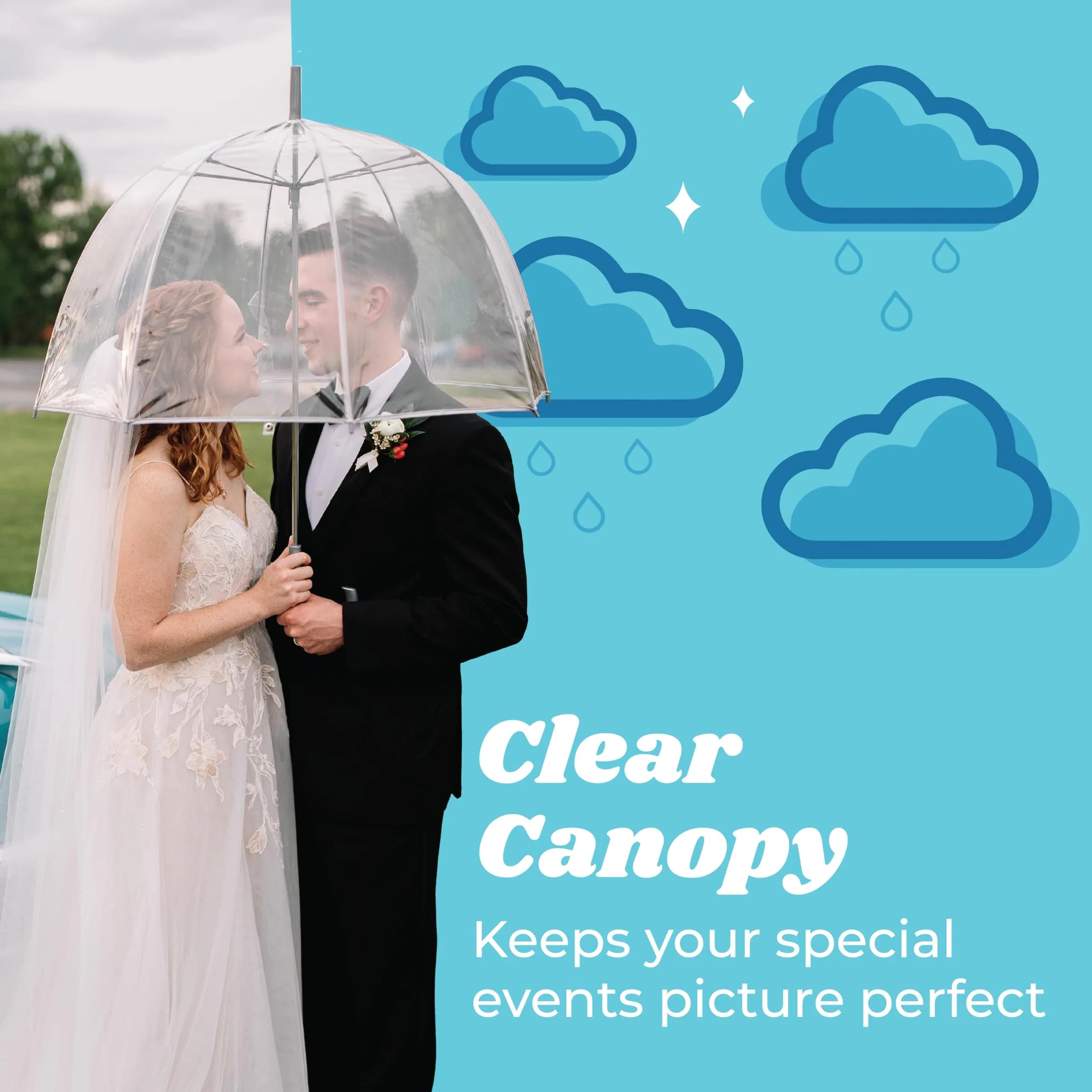 totes Signature Rainbow Clear Bubble Umbrella 51" | Windproof Auto Open Stick Umbrella for Travel & Events - view 3