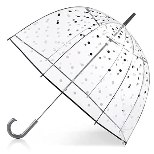 Totes Clear Canopy Bubble Umbrella with J Hook Handle & Enhanced Visibility 129.54cm (51" Arc) | Windproof Dome Design thumbnail 1