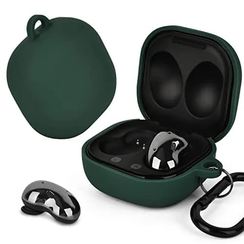 AIRSPO Silicone Case Compatible with Samsung Galaxy Buds 2 Pro, Galaxy Buds 2, Galaxy Buds Pro & Galaxy Buds Live | Midnight Green thumbnail 4
