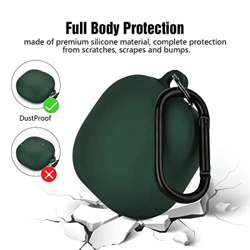 AIRSPO Silicone Case Compatible with Samsung Galaxy Buds 2 Pro, Galaxy Buds 2, Galaxy Buds Pro & Galaxy Buds Live | Midnight Green thumbnail 5