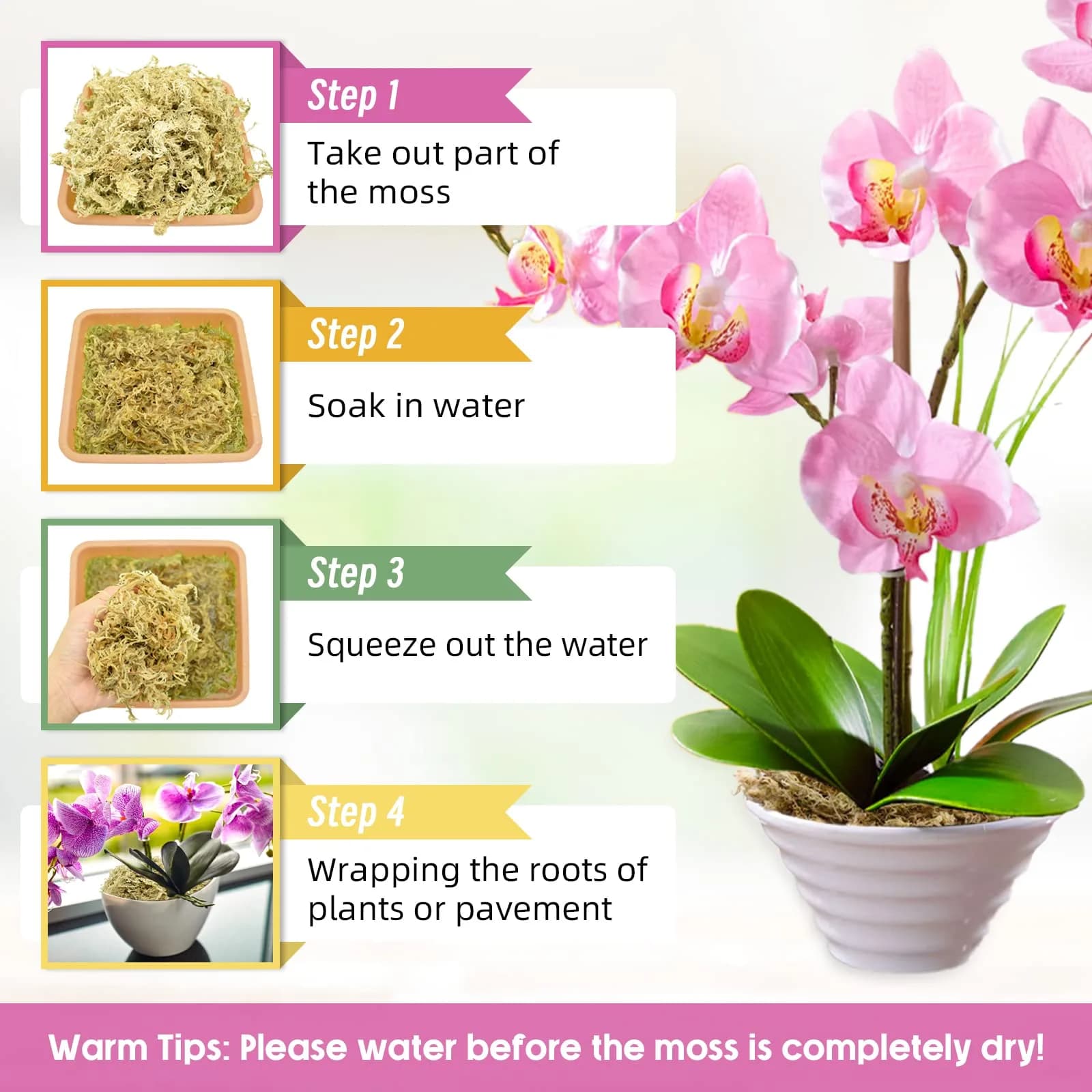 Legigo Premium Sphagnum Moss - 12 QT (10 oz) | Natural Long Fiber for Orchids & Succulents - view 4