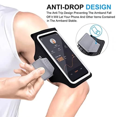 Guzack Running Armband with Zipper Pouch | Fits Phones Up to 6.9" | Sweatproof, Adjustable, Reflective thumbnail 5
