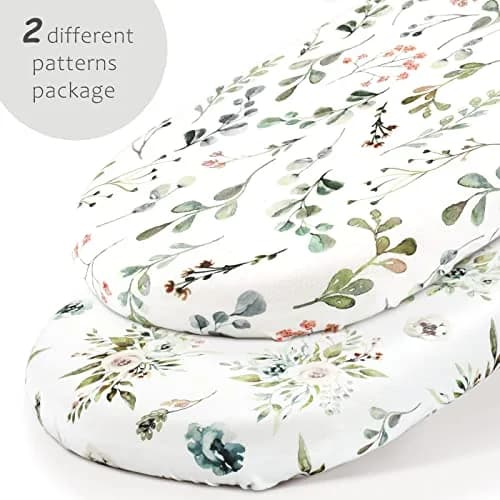 GRSSDER Stretchy Ultra Soft Fitted Bassinet Sheets 2 Pack, Universal Fit 81cm x 41cm x 13cm (32" x 16" x 5") | Breathable Jersey Knit for Baby Girls thumbnail 2