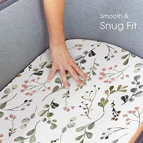 GRSSDER Stretchy Ultra Soft Fitted Bassinet Sheets 2 Pack, Universal Fit 81cm x 41cm x 13cm (32" x 16" x 5") | Breathable Jersey Knit for Baby Girls thumbnail 3