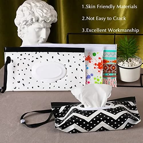 FEBSNOW 4 Pack Baby Wipe Dispenser, Reusable Travel Wipe Holder | BPA-Free EVA Material thumbnail 4