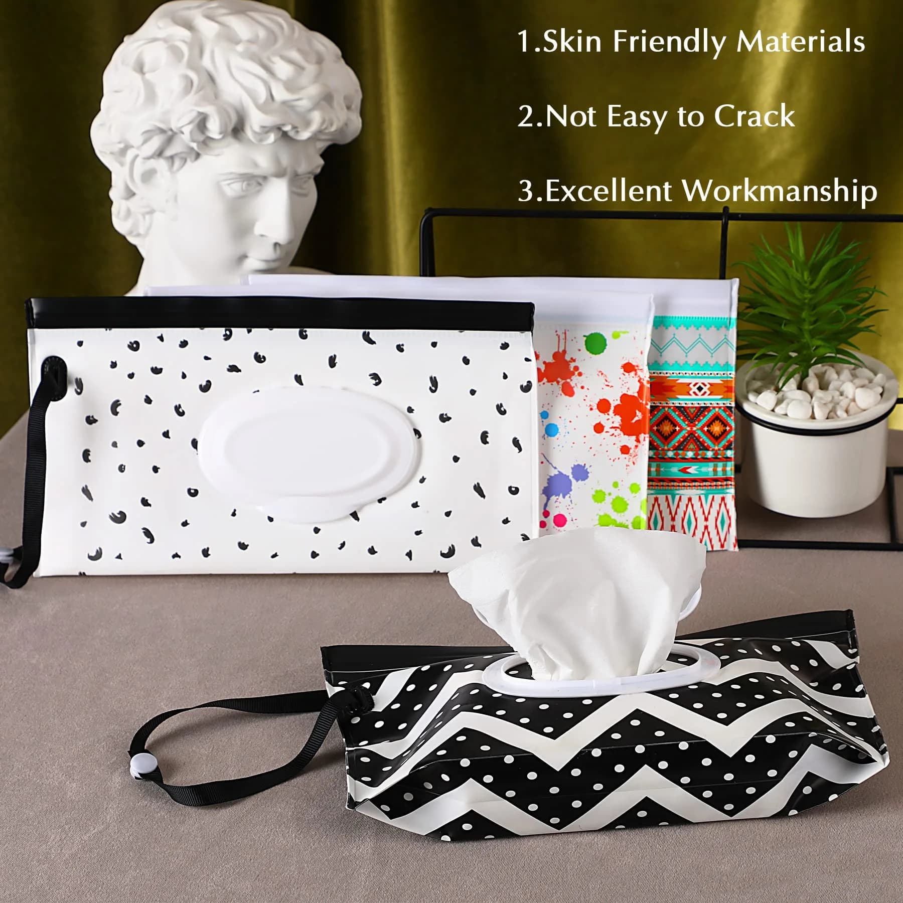 FEBSNOW 4 Pack Baby Wipe Dispenser, Reusable Travel Wipe Holder | BPA-Free EVA Material - view 4