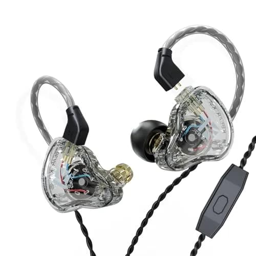 YINYOO KBEAR KS1 In Ear Monitor Bass Earbuds Wired Earbuds | Clear Sound Stereo Headphones with Detachable Cable for Musicians thumbnail 1