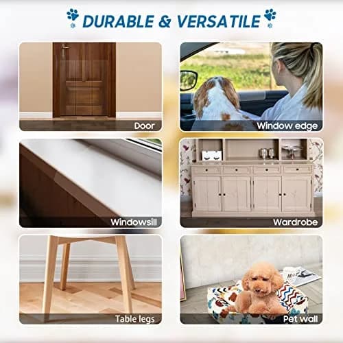 COPETNER Door Protector from Dog Scratching | Heavy Duty Vinyl Scratch Guard for Doors & Walls (118in X 8.3in) thumbnail 2