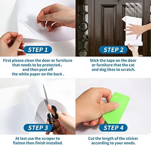 COPETNER Door Protector from Dog Scratching | Heavy Duty Vinyl Scratch Guard for Doors & Walls (118in X 8.3in) thumbnail 3