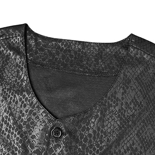 JKNAKN XX-Large Black Sn Baseball Jersey | Lightweight, Classic Button Down, Perfect for Sports & Casual Wear thumbnail 5
