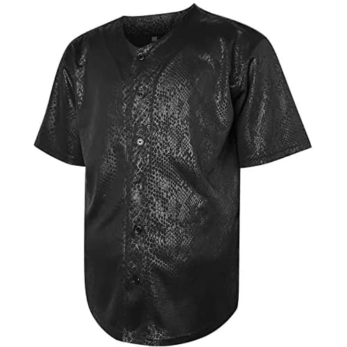 JKNAKN XX-Large Black Sn Baseball Jersey | Lightweight, Classic Button Down, Perfect for Sports & Casual Wear thumbnail 2