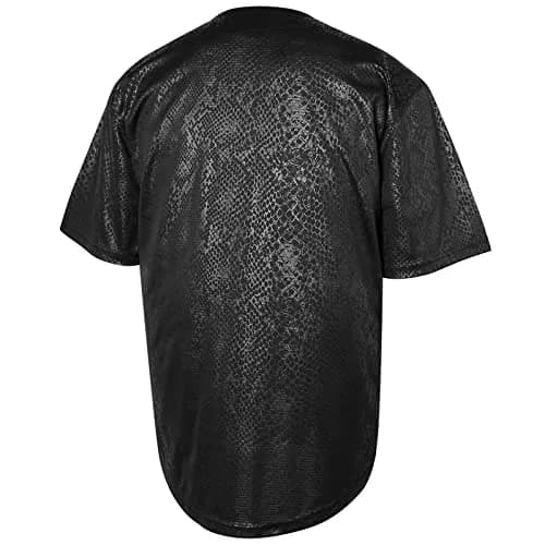 JKNAKN XX-Large Black Sn Baseball Jersey | Lightweight, Classic Button Down, Perfect for Sports & Casual Wear thumbnail 3