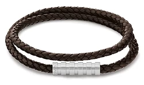 Calvin Klein Men's Braided Leather Bracelet Brown | Modern Design with Magnetic Closure thumbnail 1