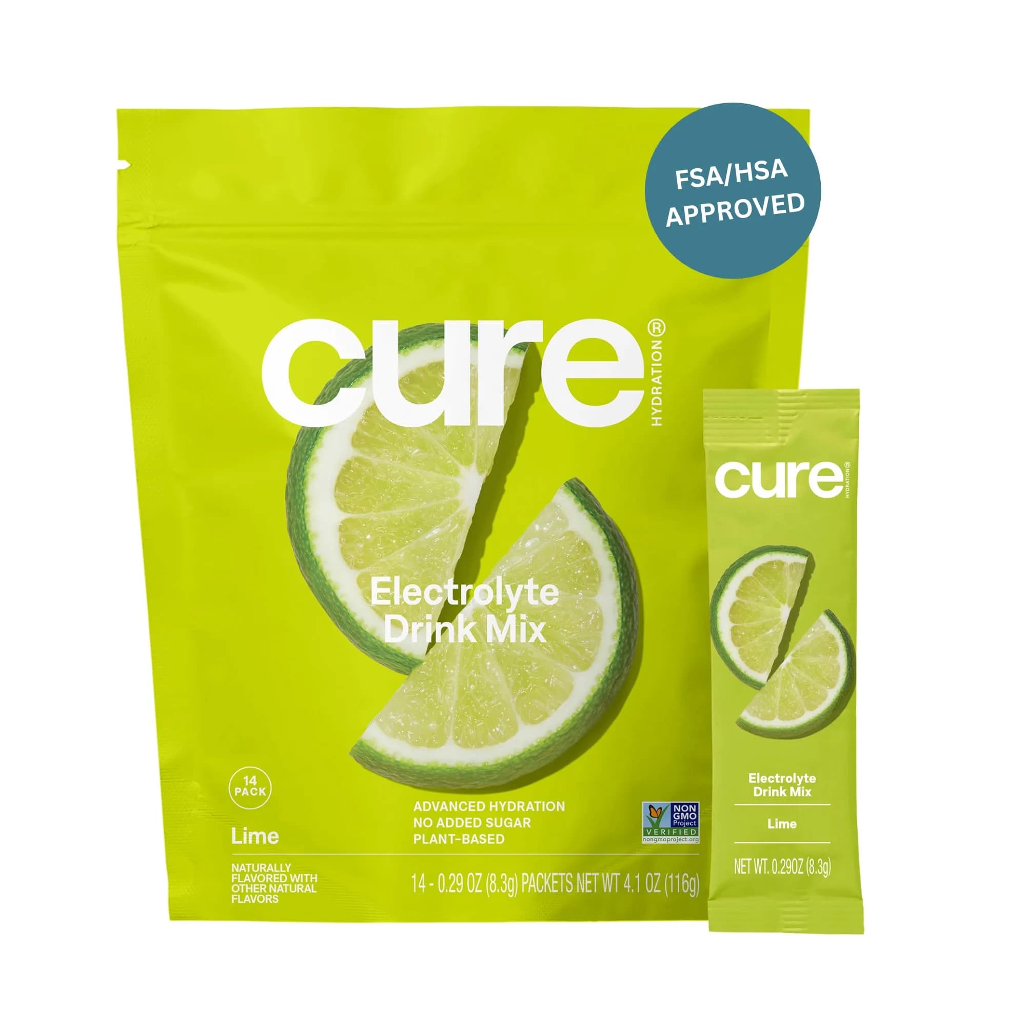 Cure Hydration Electrolyte Drink Mix with Coconut Water, 14 Packets | Plant-Based Hydration Relief - main product image