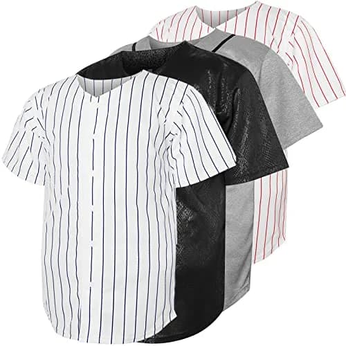 JKNAKN White Shirt Small | Classic Short Sleeve Baseball Jersey for Men thumbnail 1