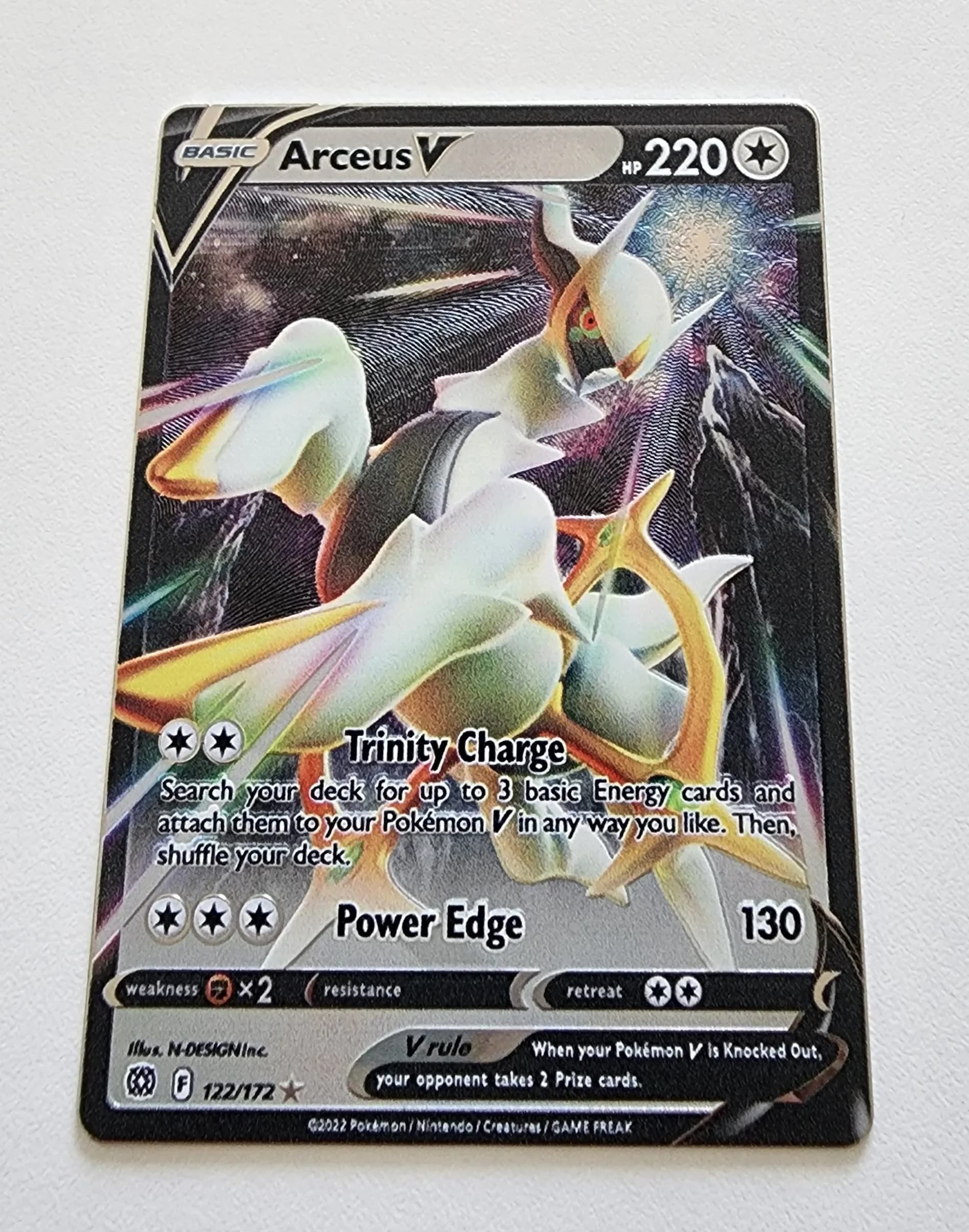Pokémon Arceus V 122/172 Brilliant Stars - Ultra Rare Pokemon Card - Holo Foil | Collectible Card for Teen - main product image
