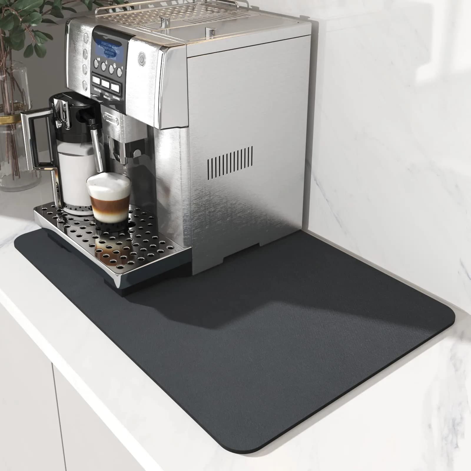 AMOAMI Coffee Mat Dish Drying Mat 48cm x 30cm (19"x12") | Absorbs Spills, Dries Fast, Hides Stains