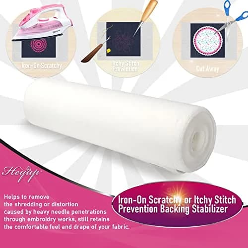 HEYUP Iron on Embroidery Stabilizer 8" x 9 Yd Light Weight Prevent Scratchy Sensitive Skin thumbnail 4