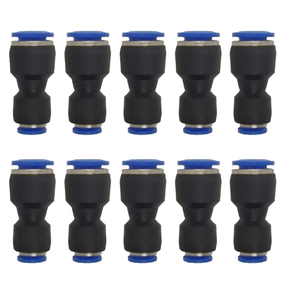 ROZESAZZ 8mm OD x 4mm OD Pneumatic Reducer Push-to-Connect Fittings (Pack of 10) | Connect Air Lines Easily — 8mm-4mm