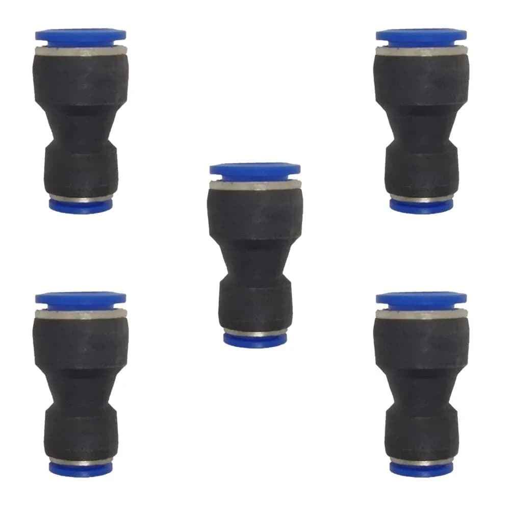 ROZESAZZ Pneumatic Quick Connector 16mm OD x 10mm OD Reducer Union (Pack of 5) | Connects Different Tube Sizes — 16mm-10mm