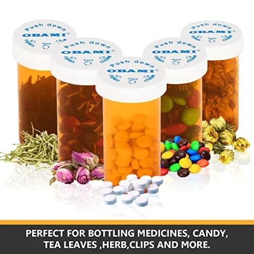Obami 13 Dram (52ml) Orange Medicine Pill Bottles with Child-Resistant Caps - 12 Count | Perfect for Travel & Pharmacy Use thumbnail 2